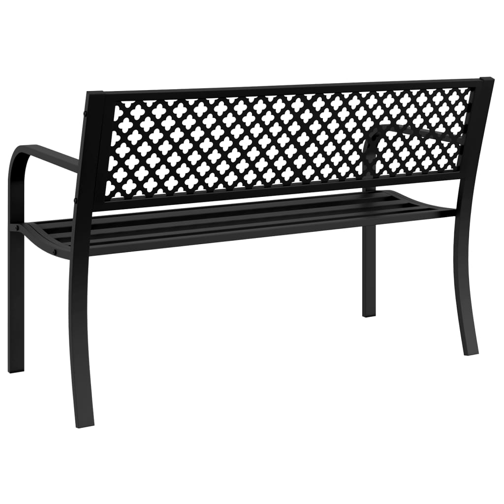 vidaXL Banc de jardin 119 cm noir acier