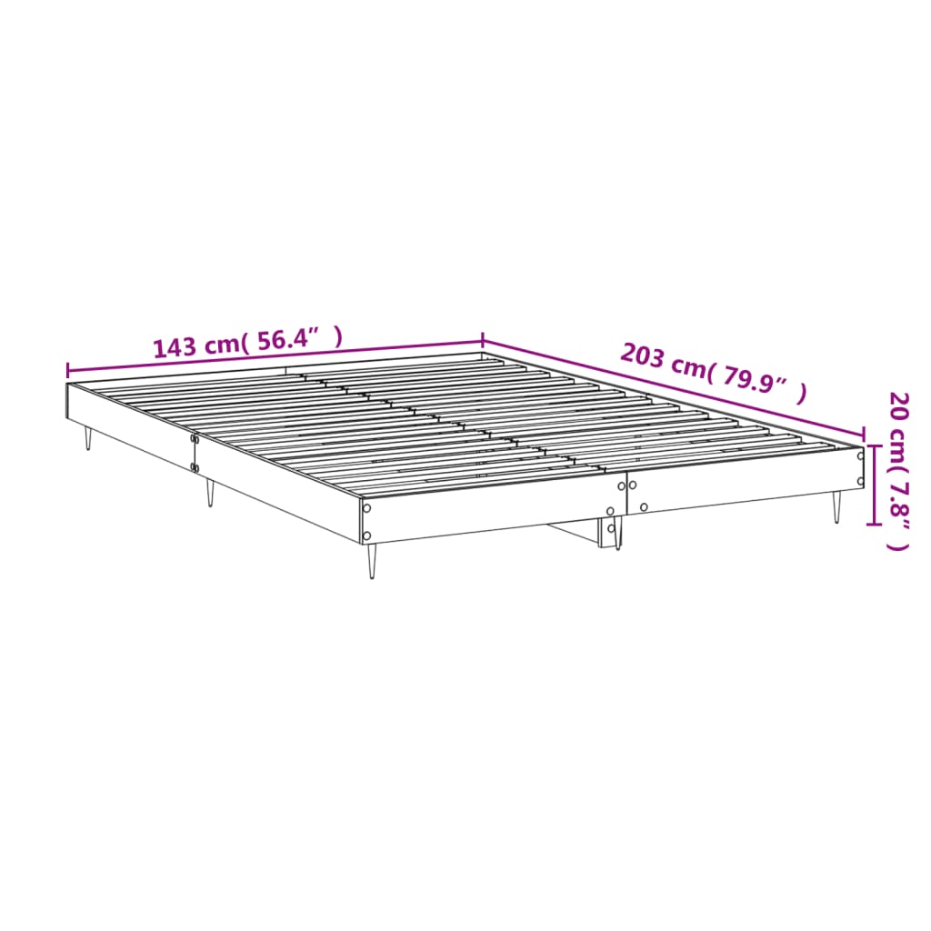 vidaXL Cadre de lit sans matelas chêne marron 140x200 cm