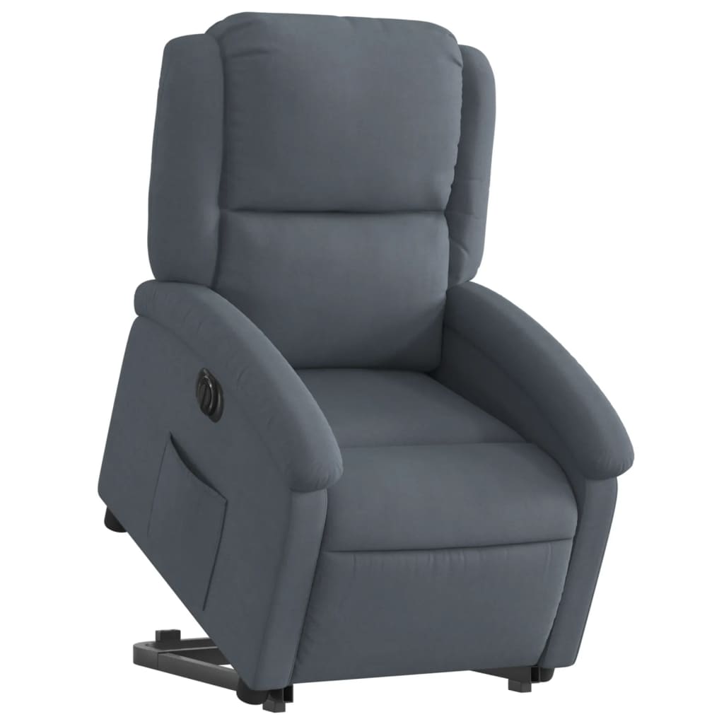 vidaXL Fauteuil inclinable électrique gris foncé velours