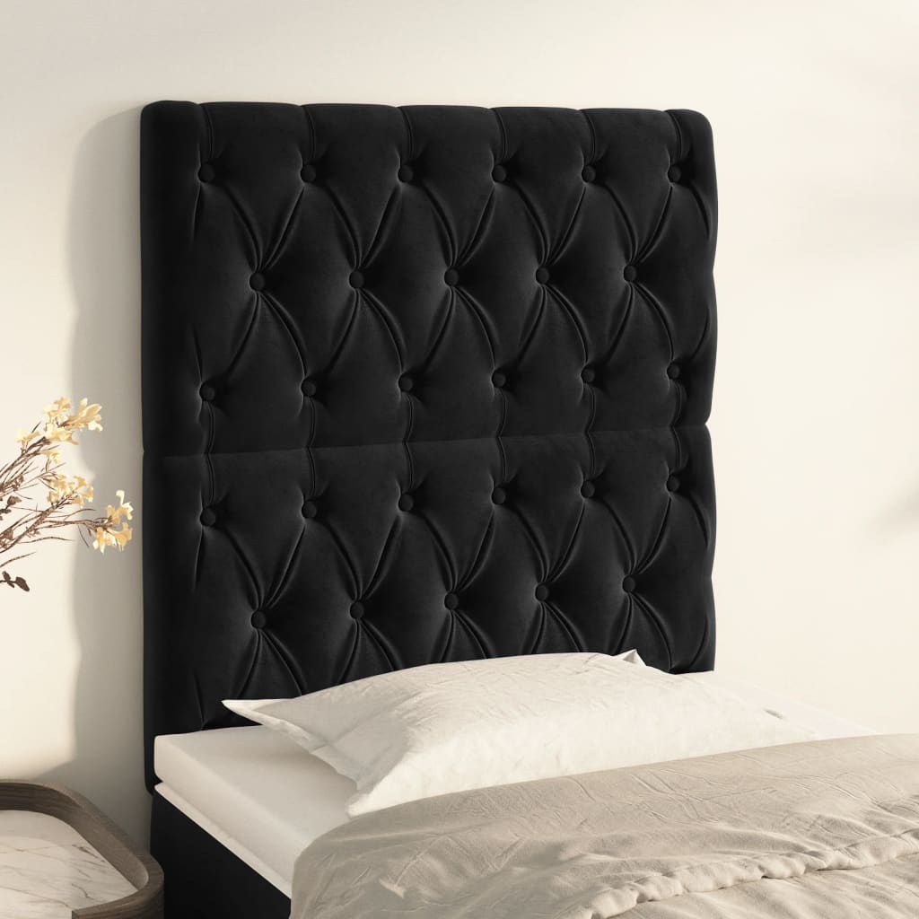 vidaXL Têtes de lit 2 pcs Noir 80x7x78/88 cm Velours