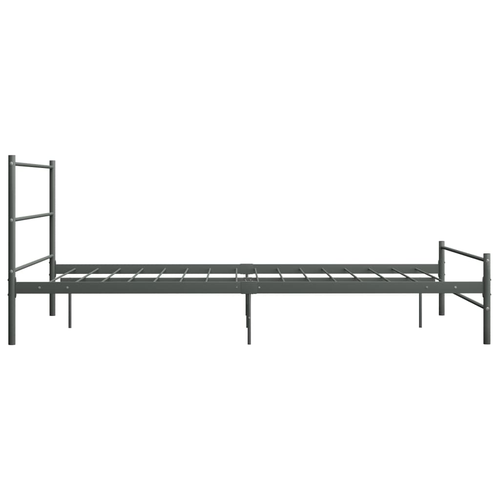 vidaXL Cadre de lit avec tête de lit sans matelas gris 160x200cm métal