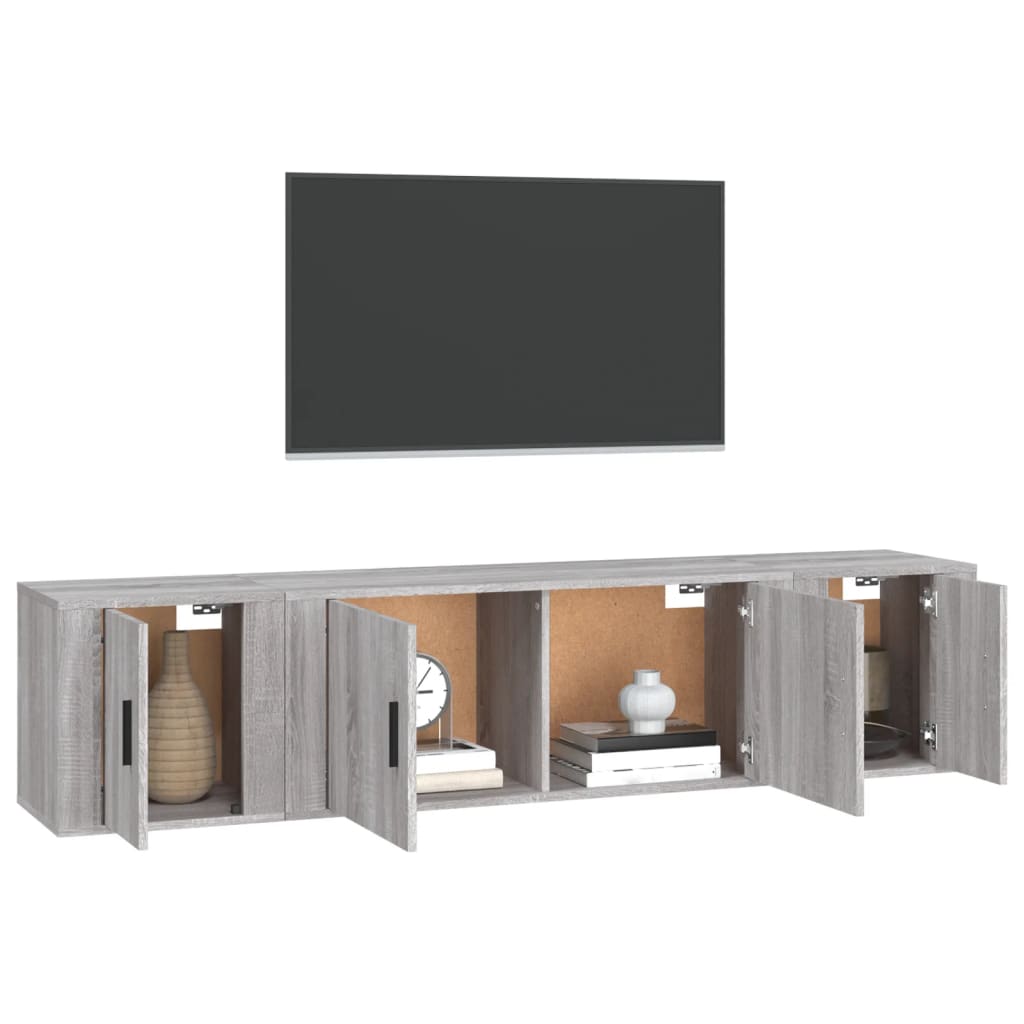 vidaXL Ensemble de meubles TV 3 pcs Sonoma gris Bois d'ingénierie