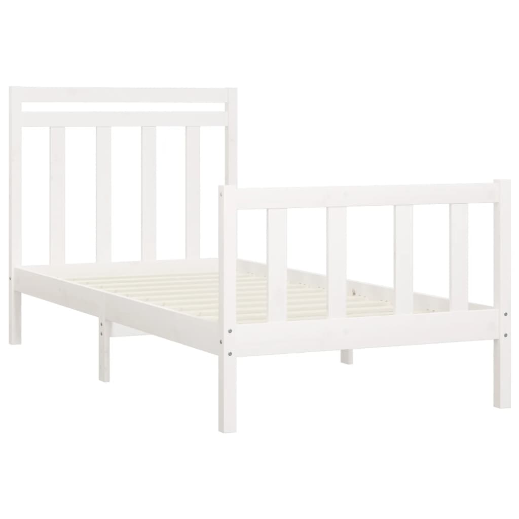 vidaXL Cadre de lit sans matelas blanc bois de pin massif 100x200 cm