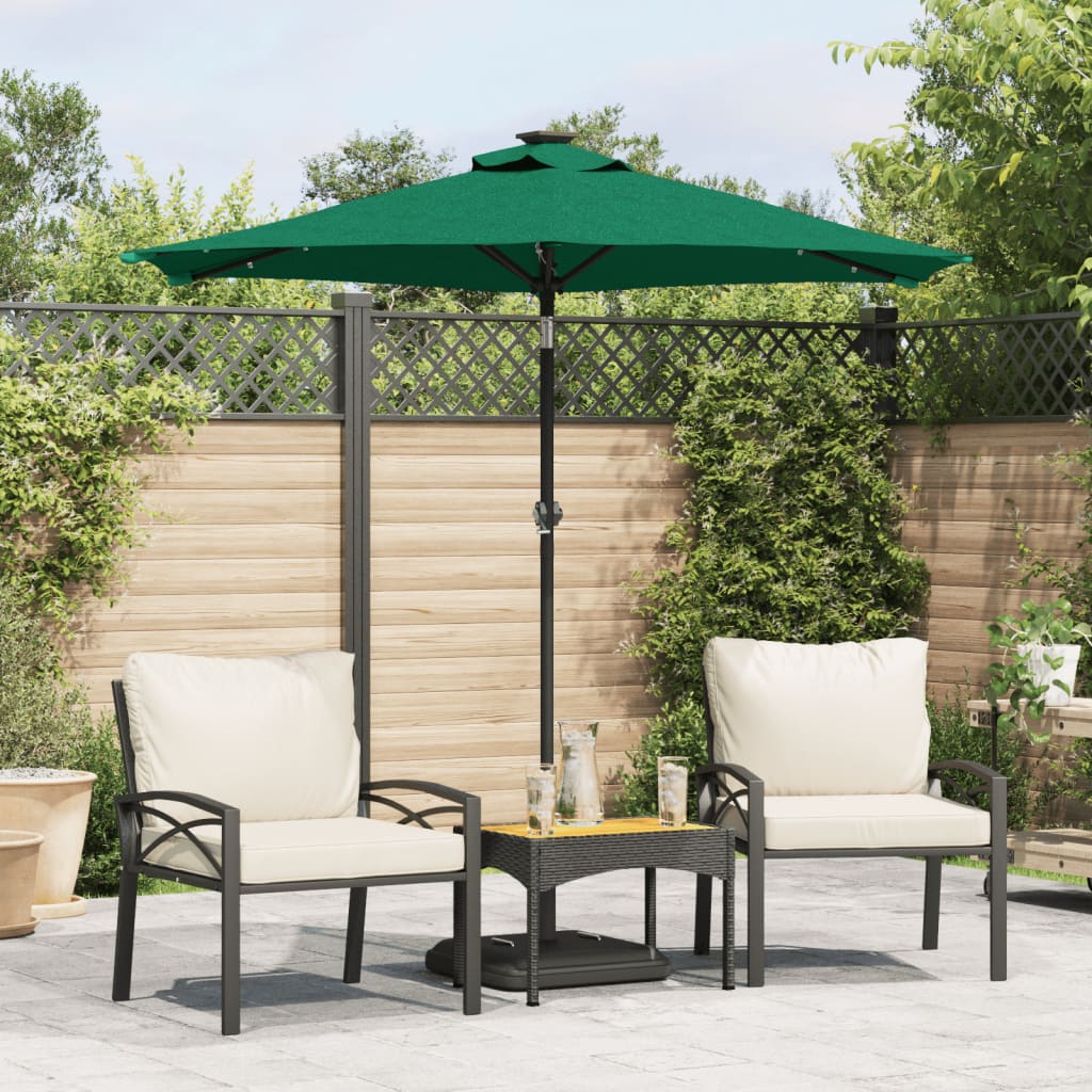 vidaXL Parasol de jardin avec mât en acier vert 225x225x212 cm