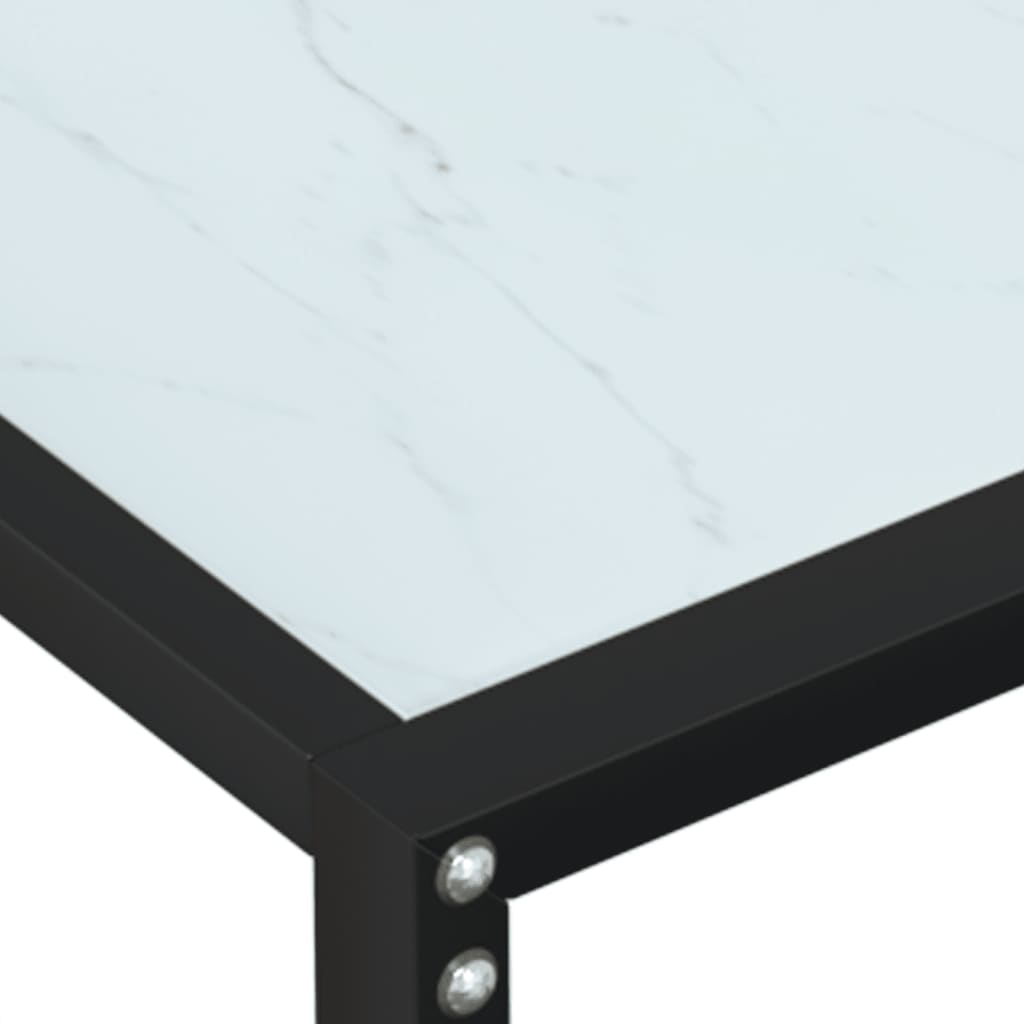 vidaXL Table console Marbre blanc 160x35x75,5 cm Verre trempé