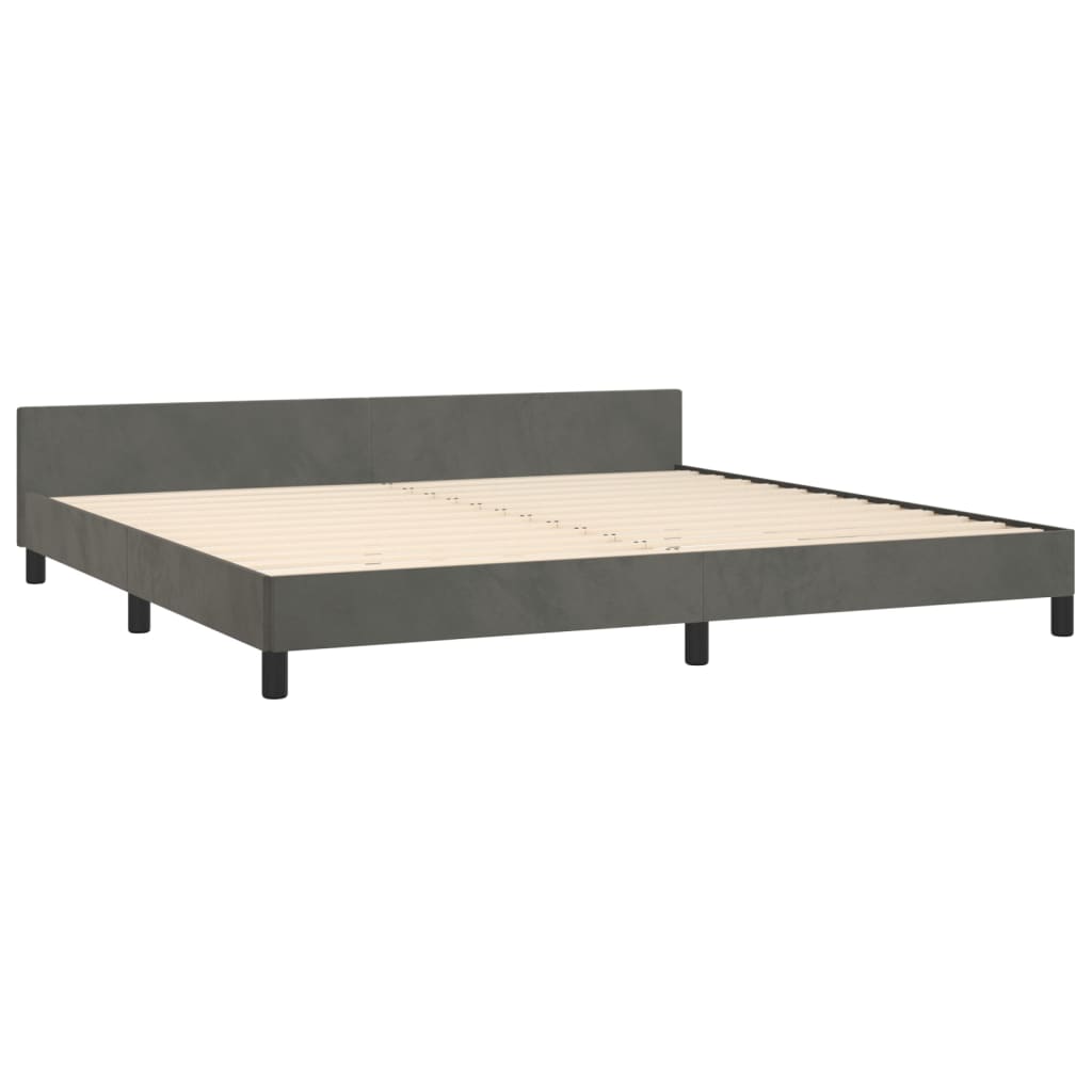 vidaXL Cadre de lit sans matelas gris foncé 200x200 cm velours