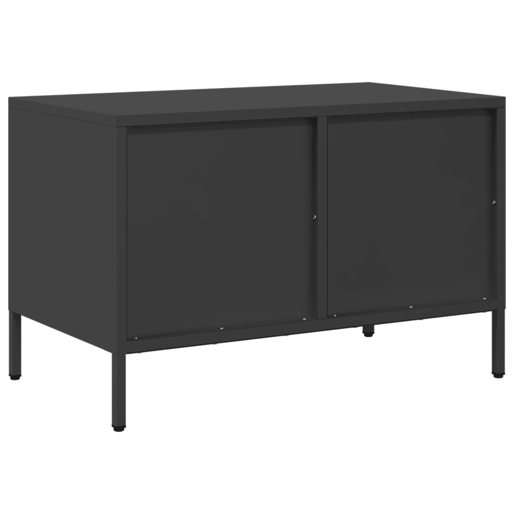 vidaXL Meuble TV noir 68x39x43,5 cm acier laminé à froid