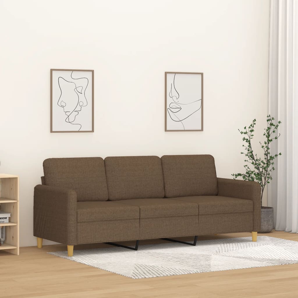 vidaXL Canapé à 3 places Marron 180 cm Tissu