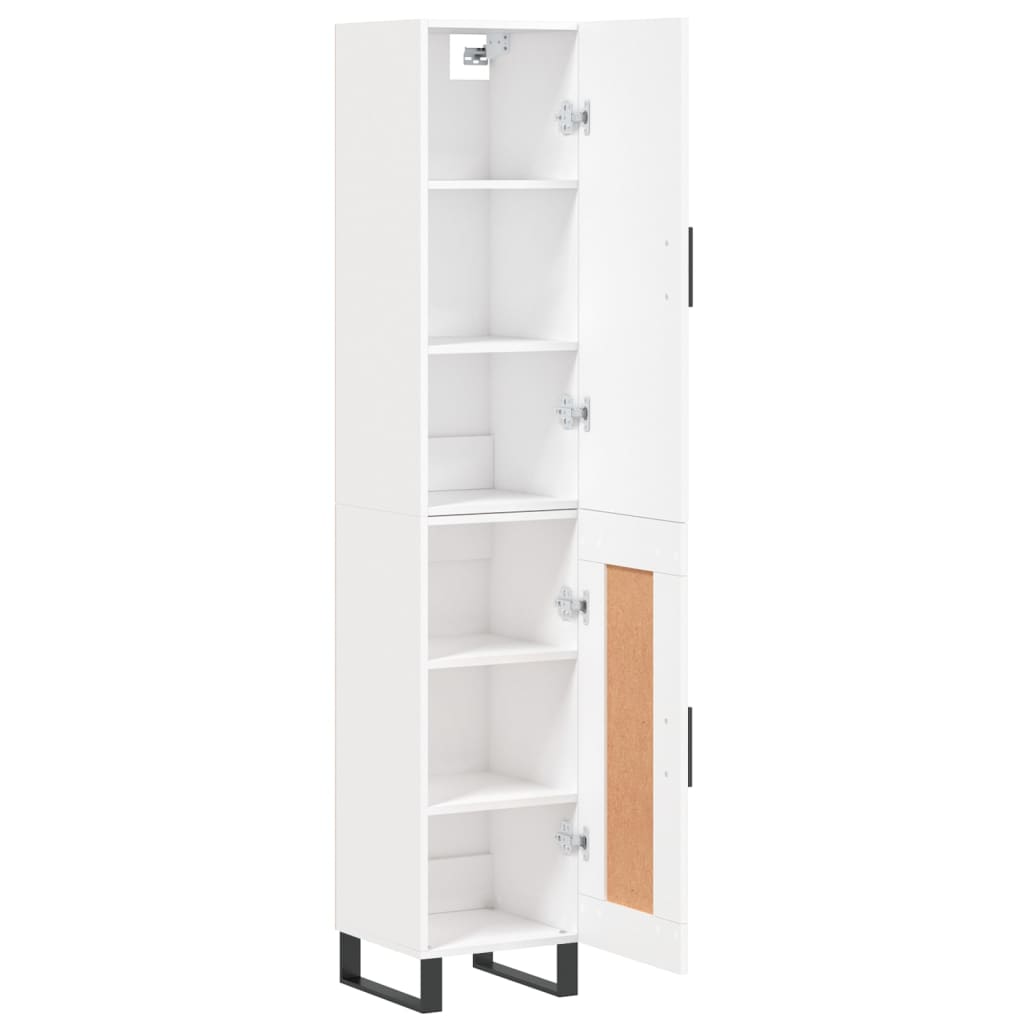 vidaXL Buffet haut Blanc 34,5x34x180 cm Bois d'ingénierie