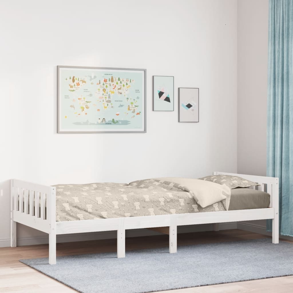 vidaXL Lit pour enfants sans matelas blanc 75x190cm bois de pin massif