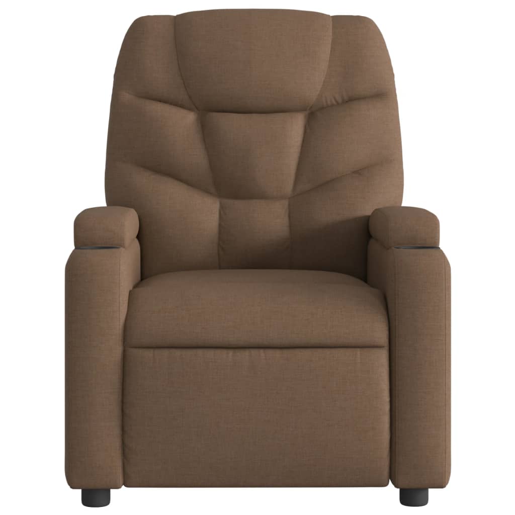 vidaXL Fauteuil inclinable électrique Marron Tissu