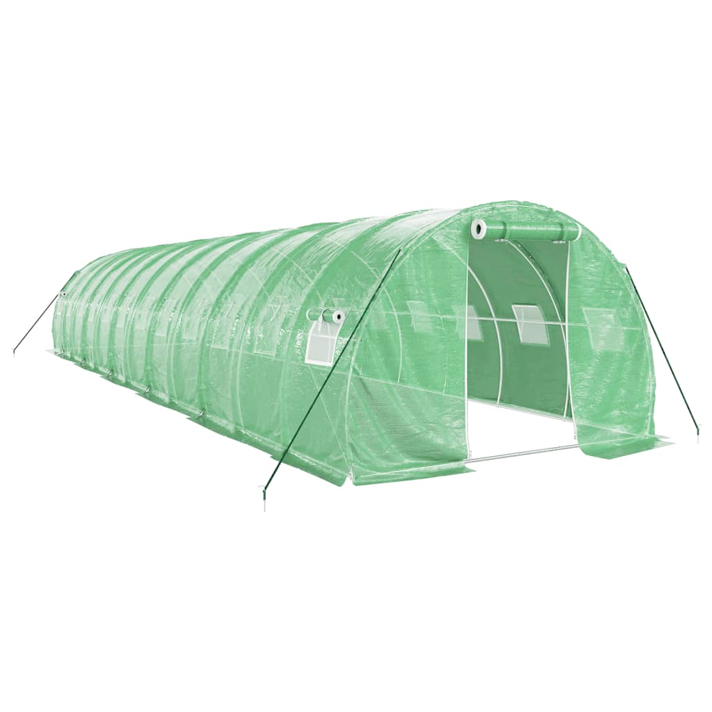 vidaXL Serre avec cadre en acier vert 36 m² 12x3x2 m