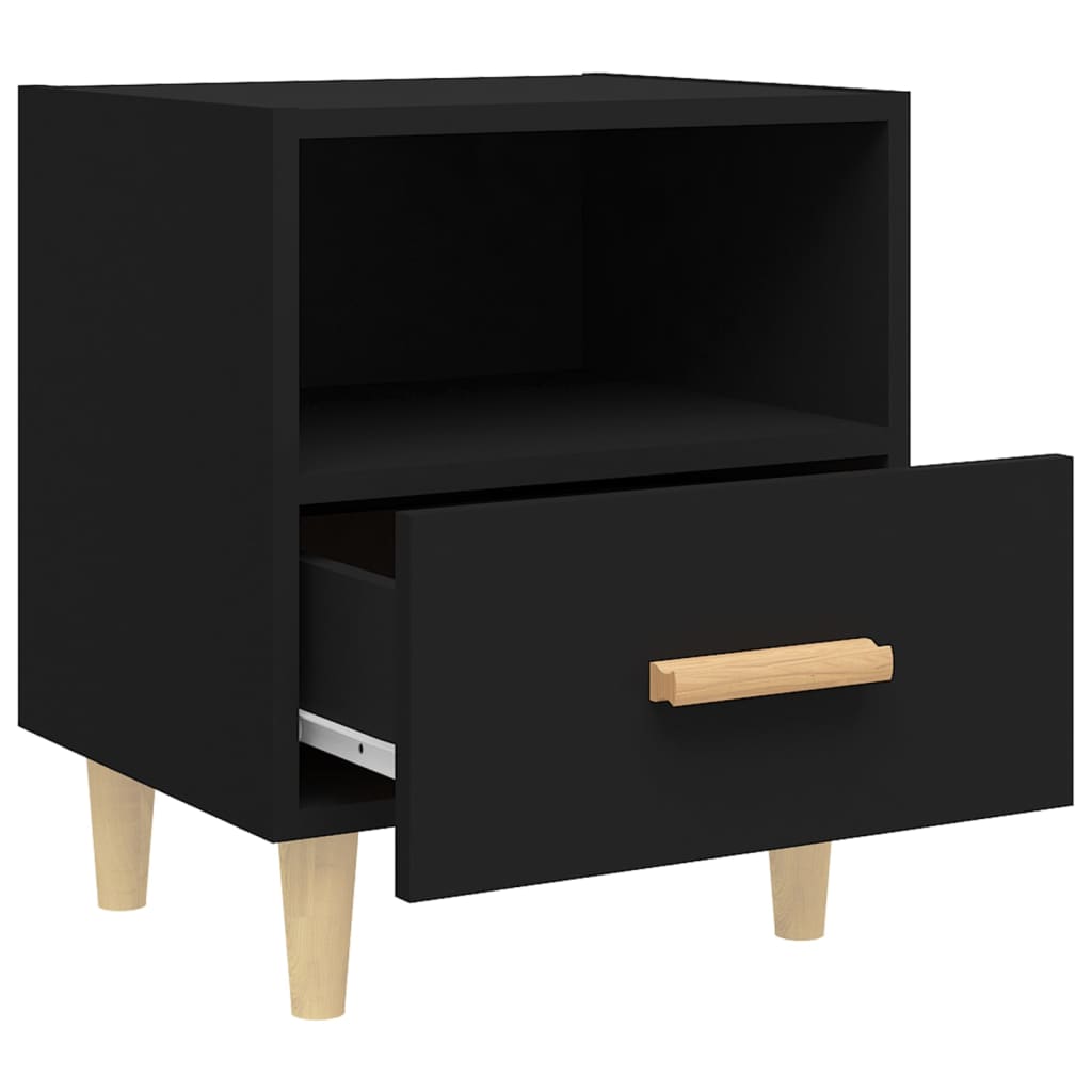 vidaXL Table de chevet Noir 40x35x47 cm