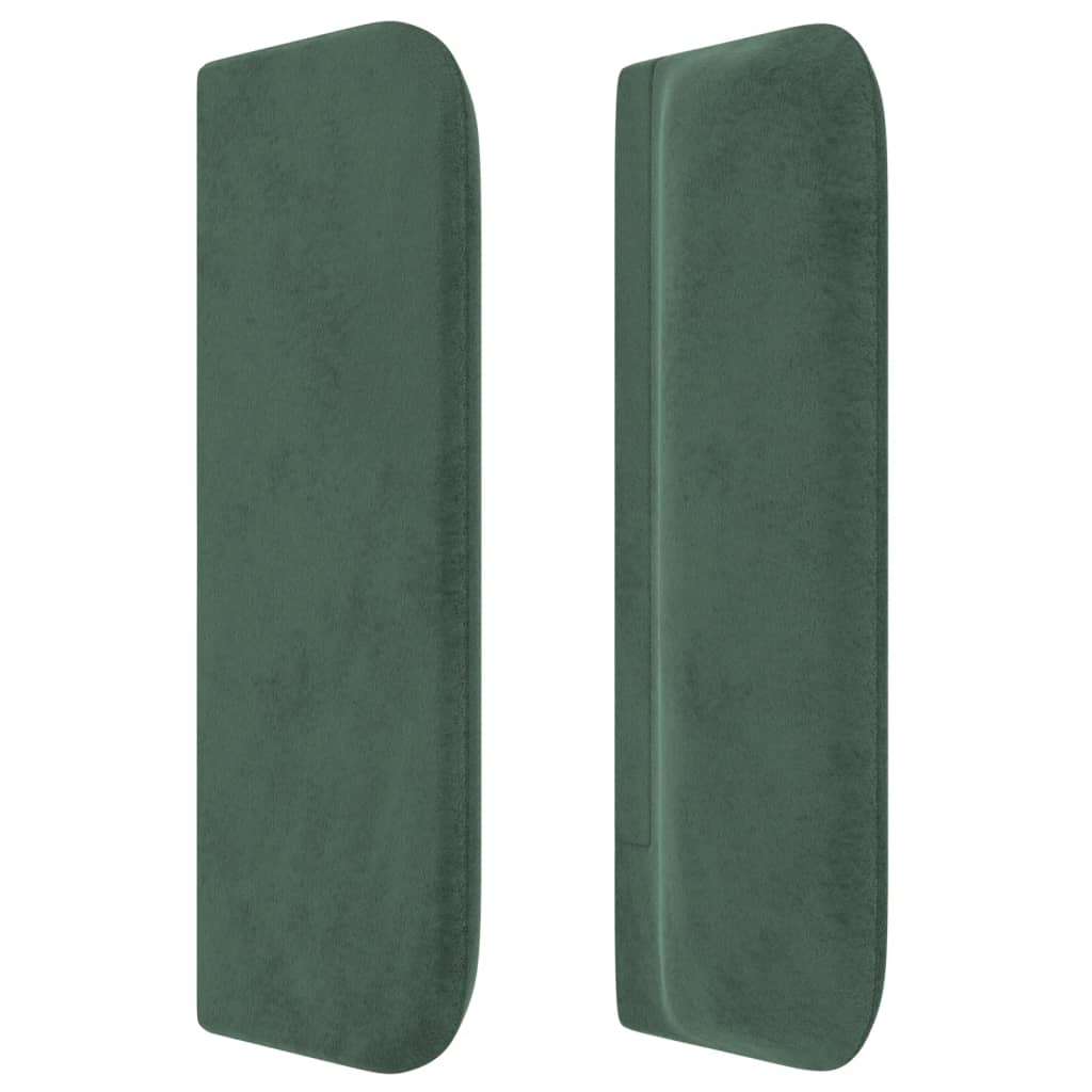 vidaXL Tête de lit avec oreilles Vert foncé 203x16x78/88 cm Velours