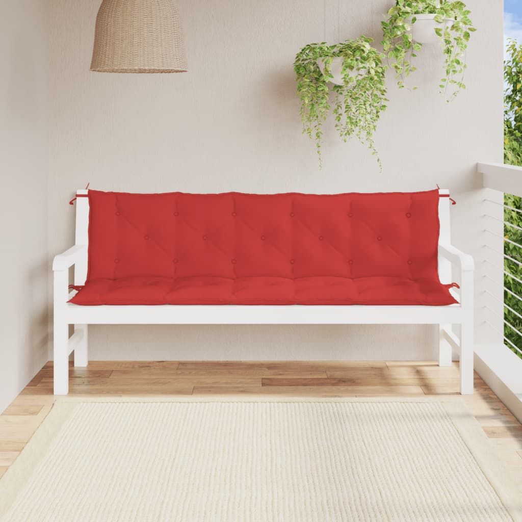 vidaXL Coussin de banc de jardin rouge 180x(50+50)x7 cm tissu oxford