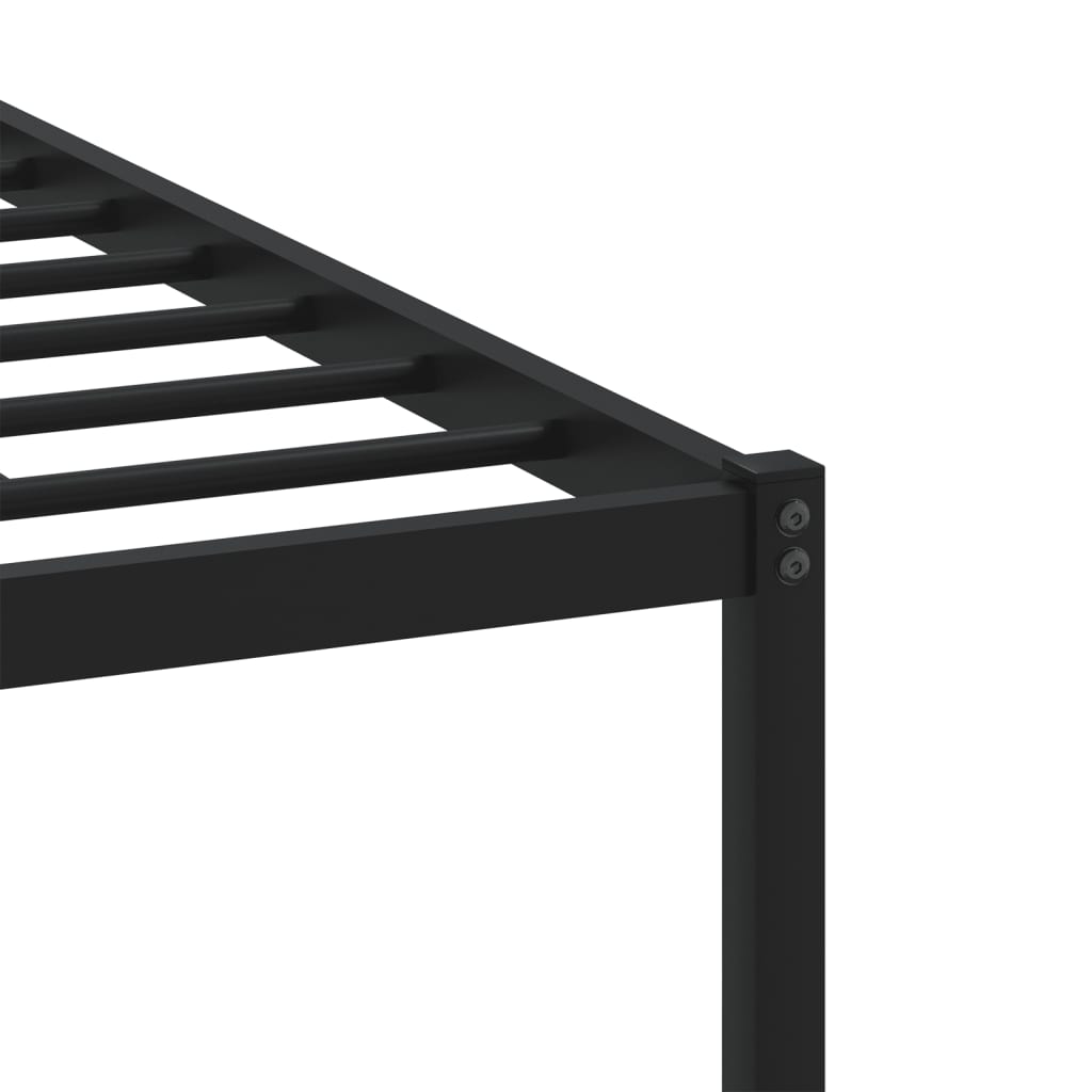 vidaXL Cadre de lit en métal sans matelas chêne fumé 137x190 cm