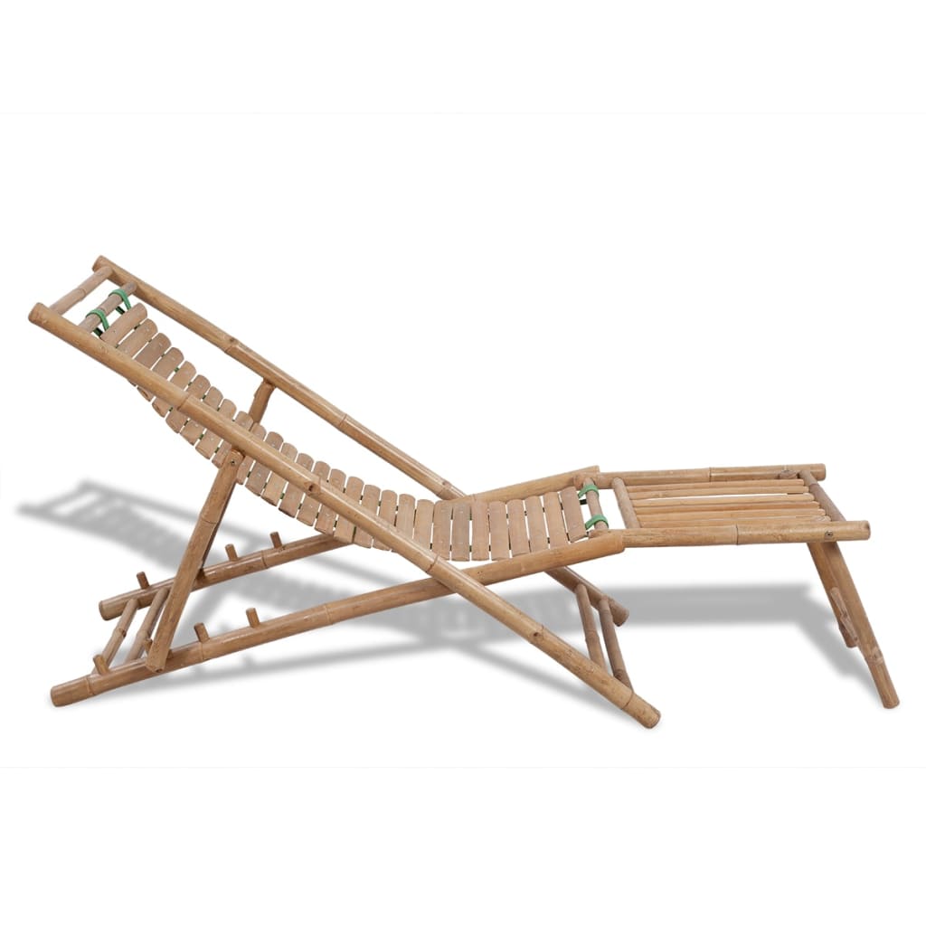 vidaXL Chaise de terrasse d'extérieur avec repose-pied Bambou