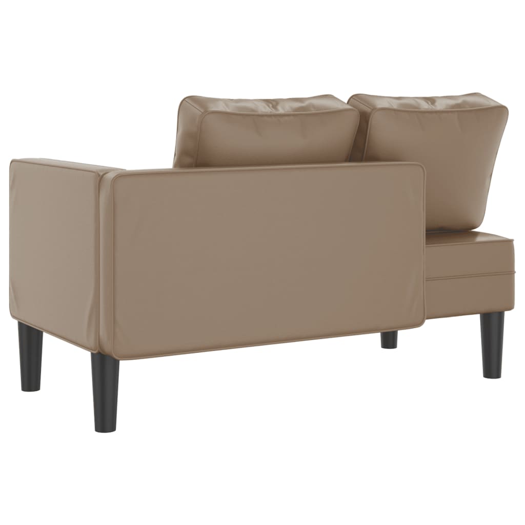 vidaXL Chaise longue avec coussins cappuccino similicuir