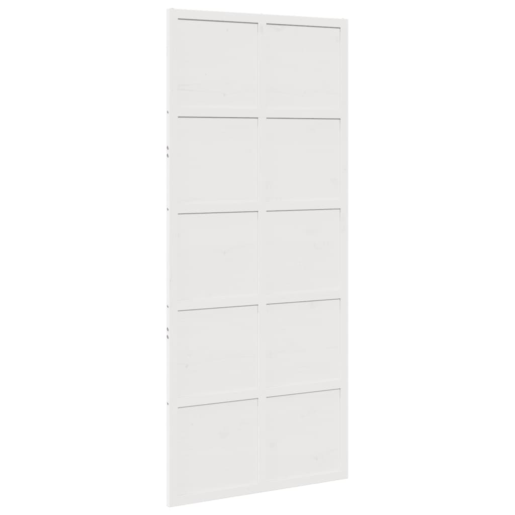 vidaXL Porte de grange blanc 90x208 cm bois massif de pin