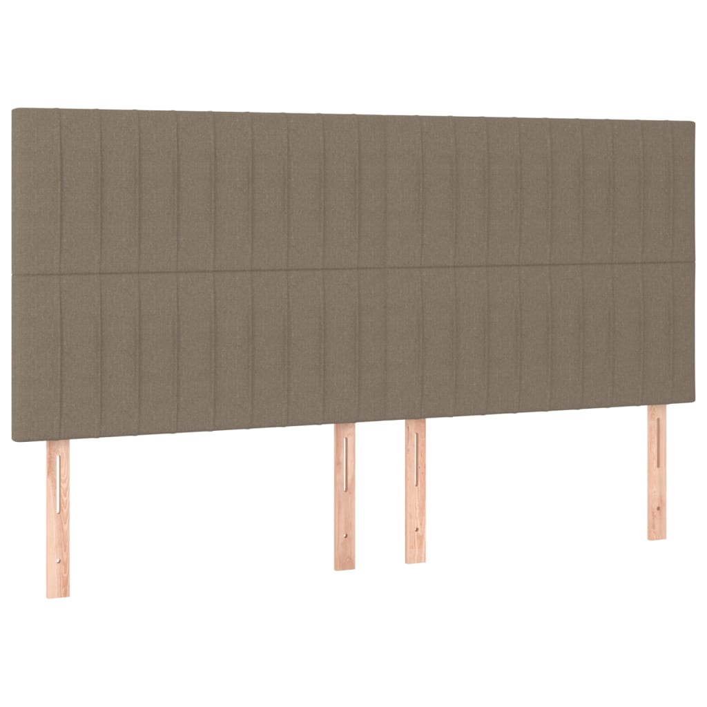 vidaXL Tête de lit à LED Taupe 200x5x118/128 cm Tissu