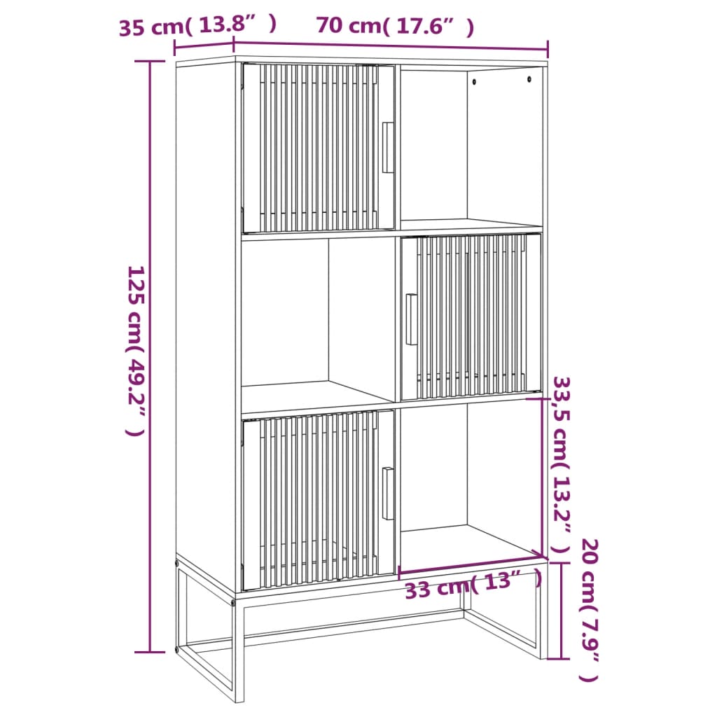 vidaXL Buffet haut blanc 70x35x125 cm bois d'ingénierie