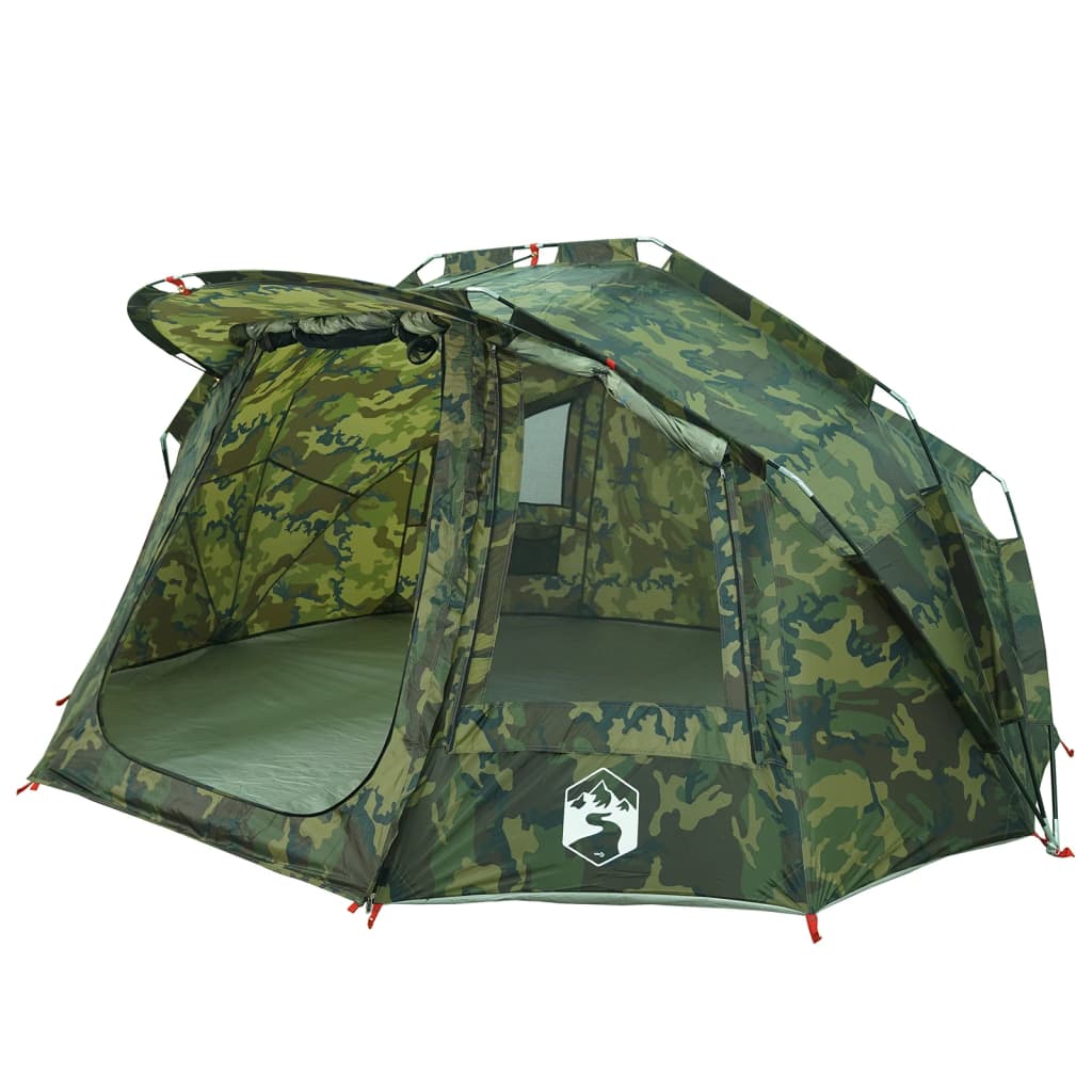 vidaXL Tente de pêche 5 personnes camouflage imperméable