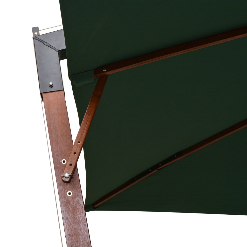 vidaXL Parasol suspendu avec poteau en bois 300x300 cm vert