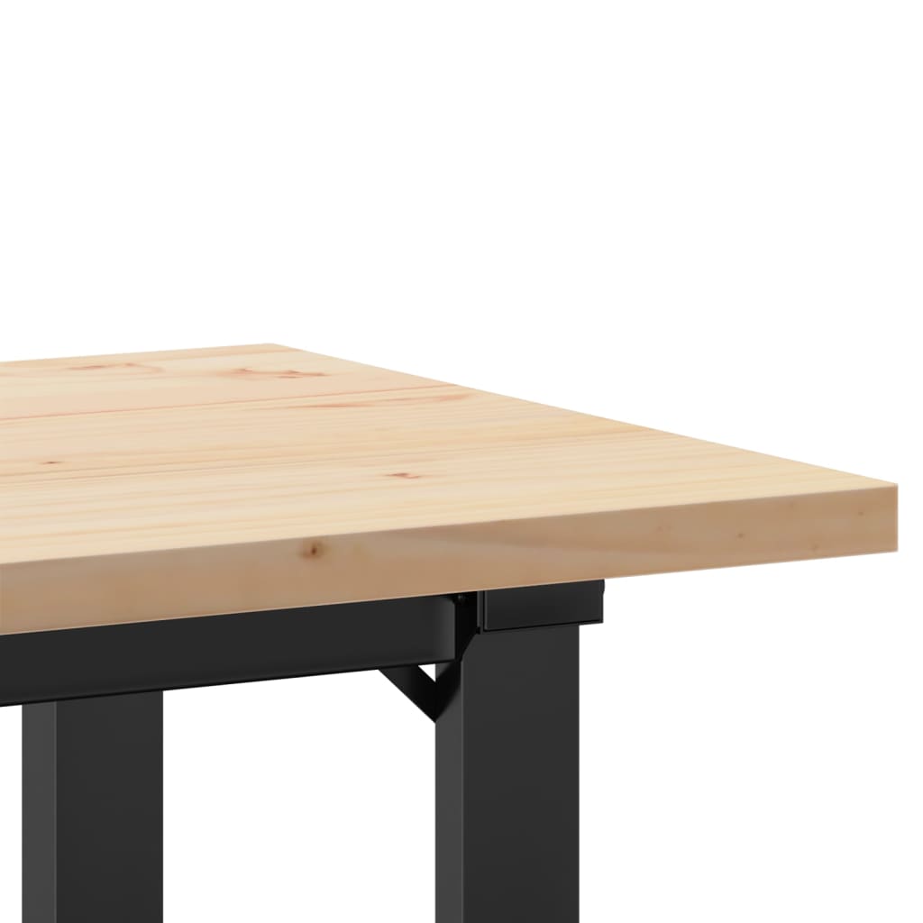 vidaXL Table à manger cadre en O 100x50x75,5 cm bois pin massif fonte