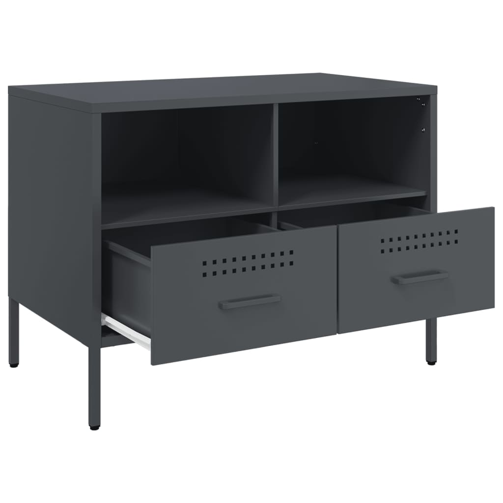 vidaXL Meuble TV anthracite 68x39x50,5 cm acier