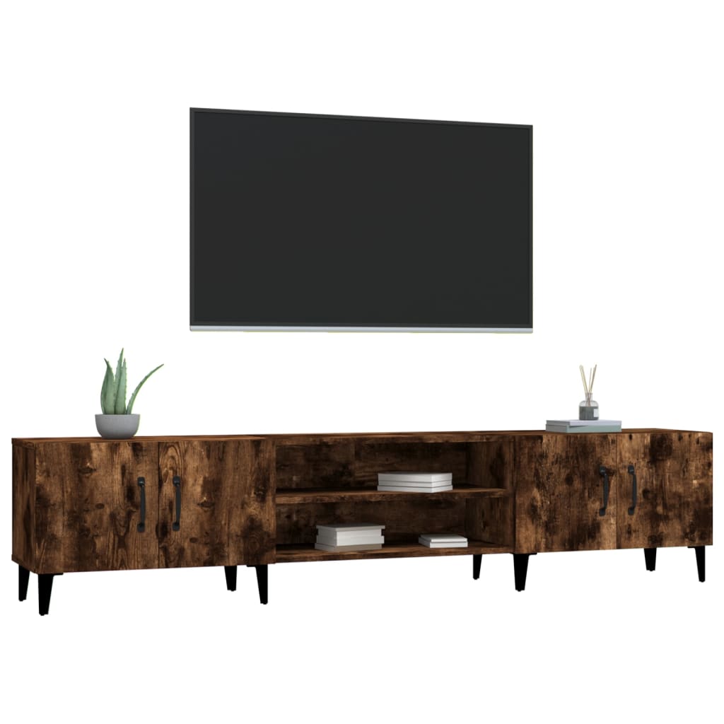 vidaXL Meuble TV chêne fumé 180x31,5x40 cm bois d'ingénierie