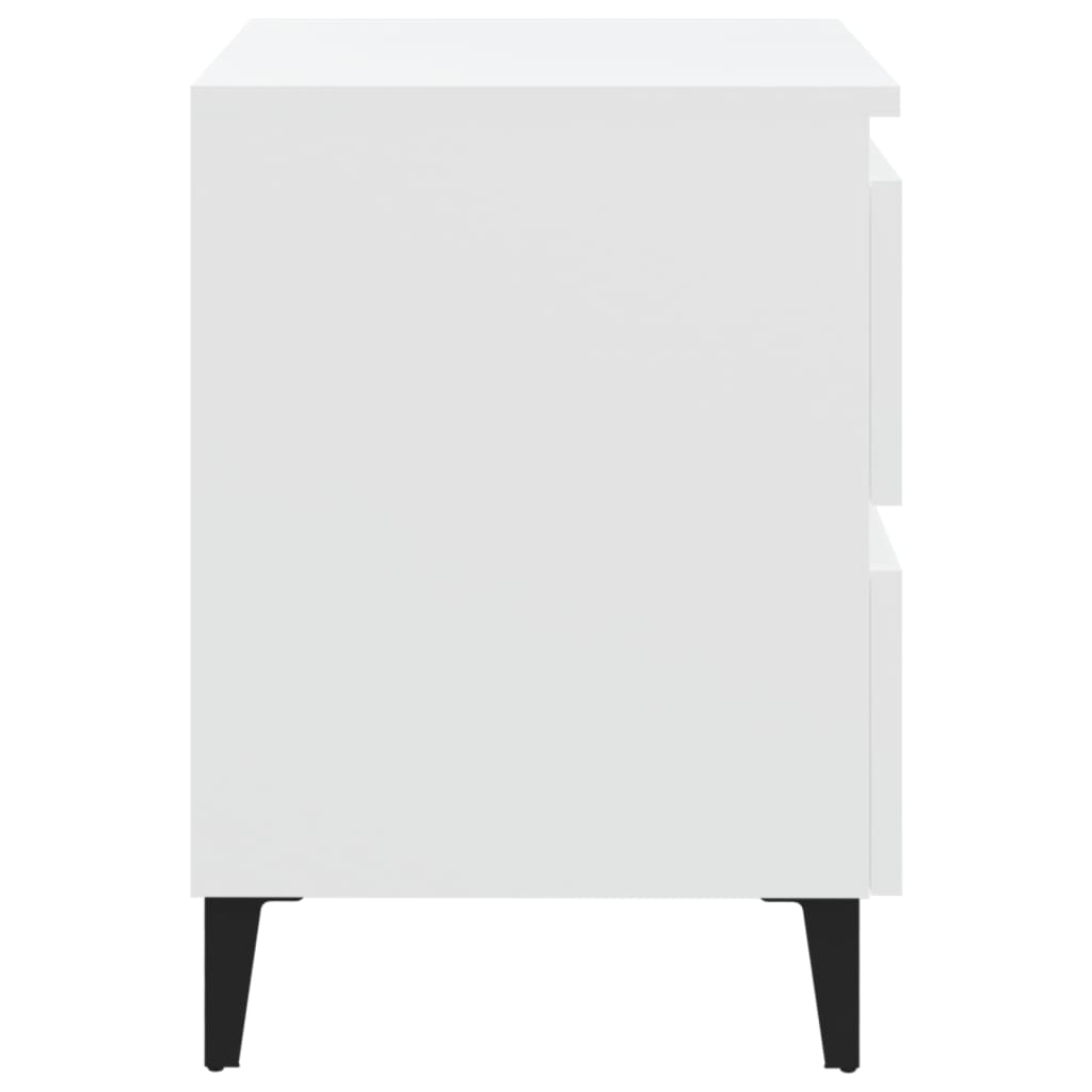 vidaXL Tables de chevet 2 pcs blanc 40x35x50 cm bois d'ingénierie