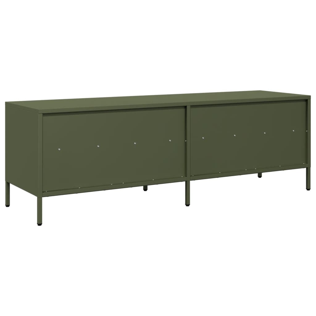 vidaXL Meuble TV vert olive 135x39x43,5 cm acier laminé à froid