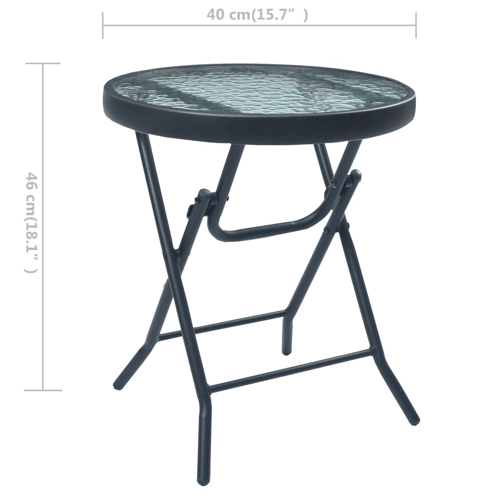 vidaXL Ensemble de bistro 3 pcs Noir Acier