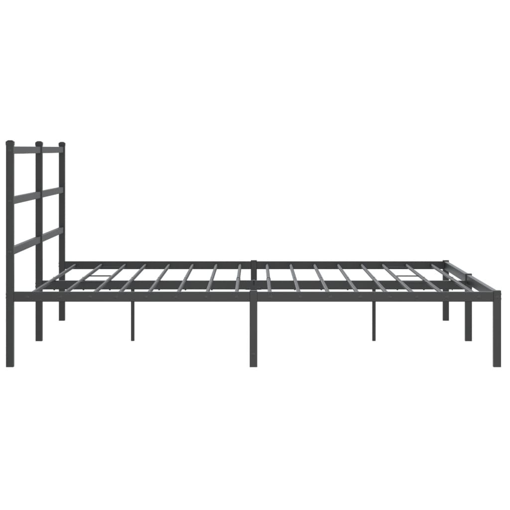 vidaXL Cadre de lit métal sans matelas avec tête de lit noir 200x200cm