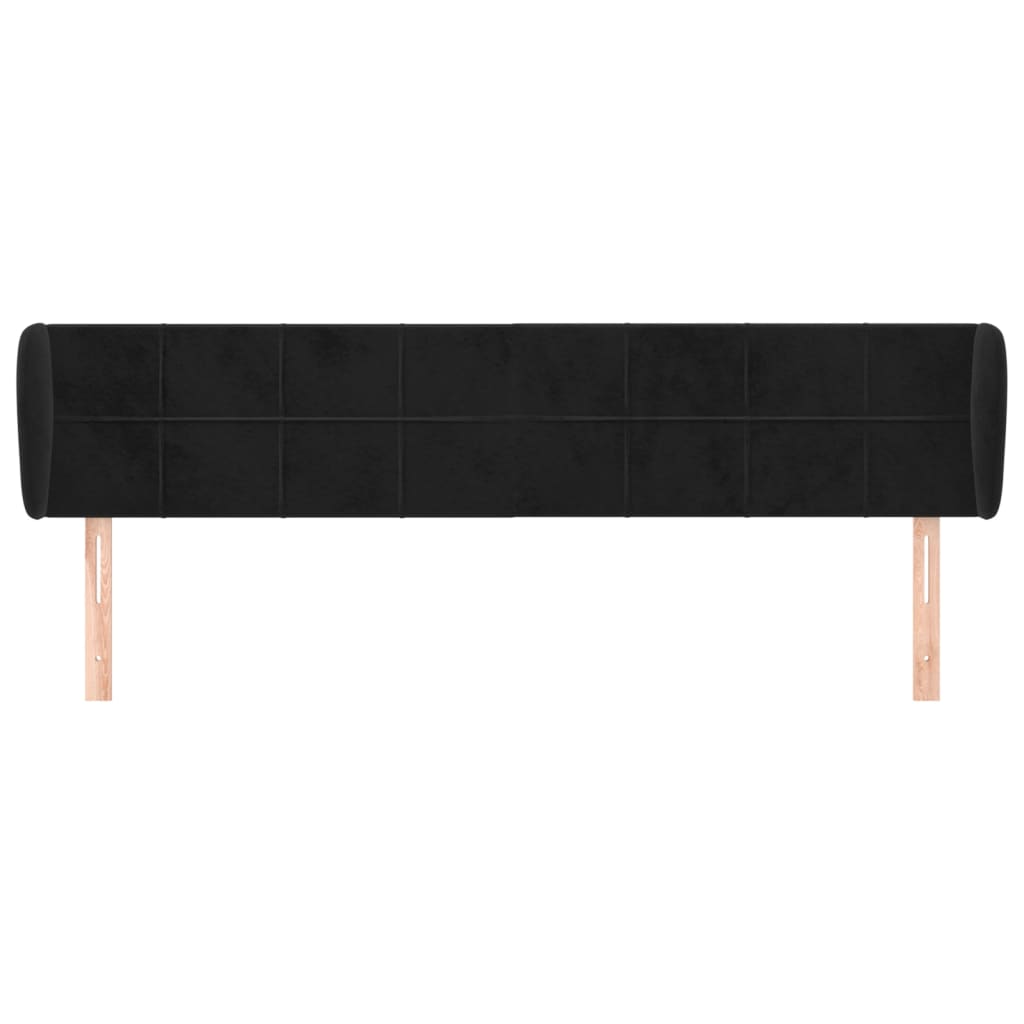 vidaXL Tête de lit avec oreilles Noir 203x23x78/88 cm Velours