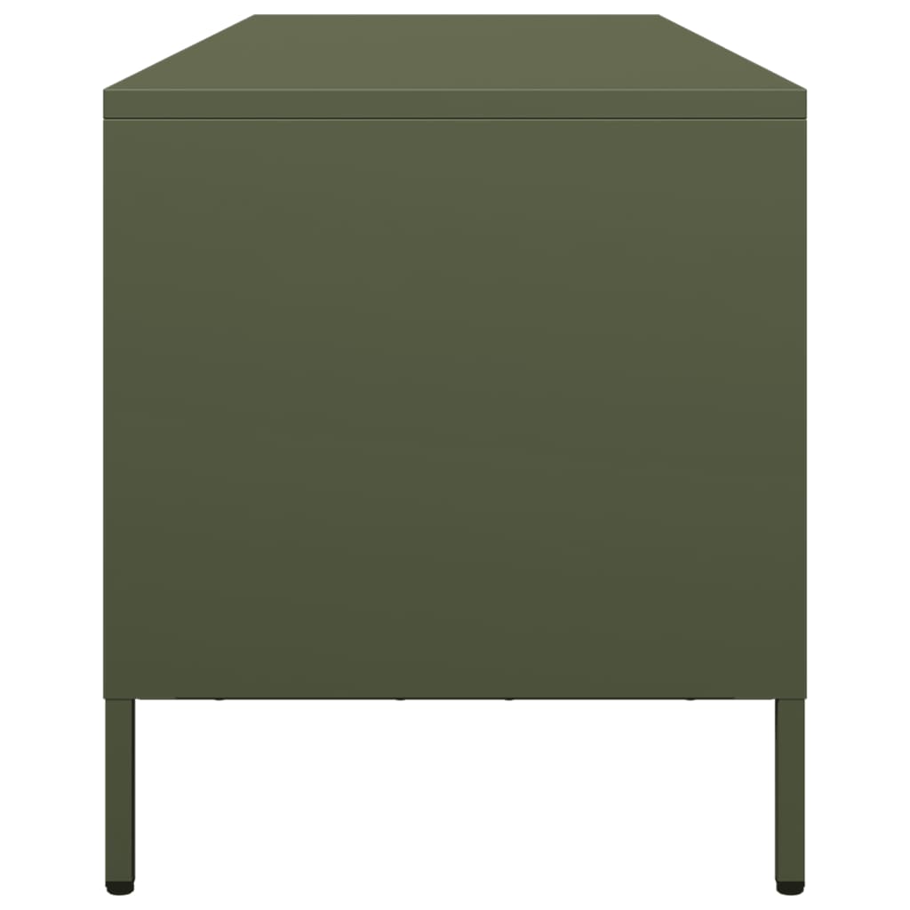 vidaXL Meuble TV vert olive 135x39x43,5 cm acier laminé à froid