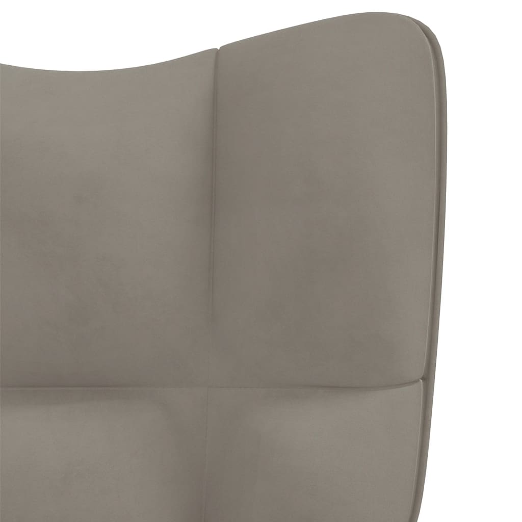 vidaXL Chaise de relaxation Gris clair Velours