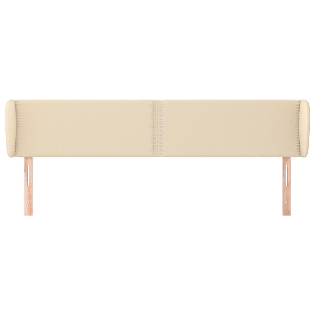 vidaXL Tête de lit avec oreilles Crème 183x23x78/88 cm Tissu