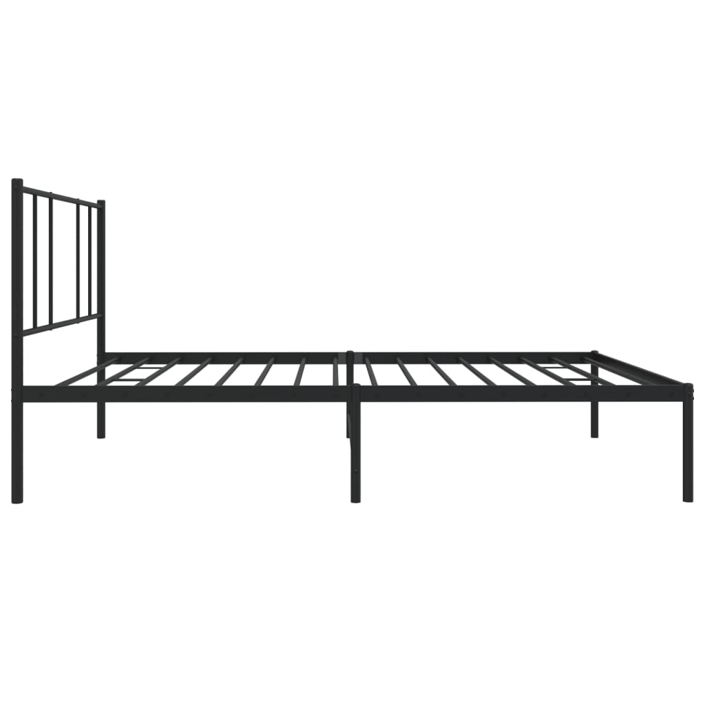 vidaXL Cadre de lit métal sans matelas avec tête de lit noir 100x200cm