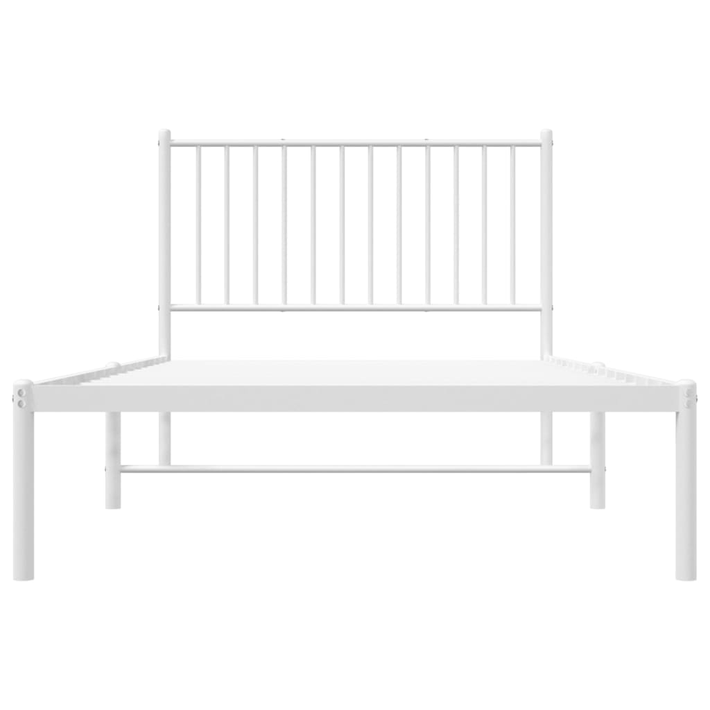 vidaXL Cadre de lit métal sans matelas et tête de lit blanc 100x200 cm