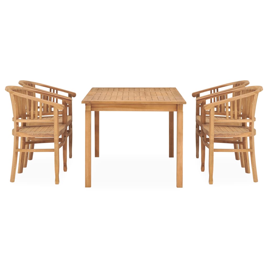 vidaXL Ensemble à manger de jardin 5 pcs bois de teck solide