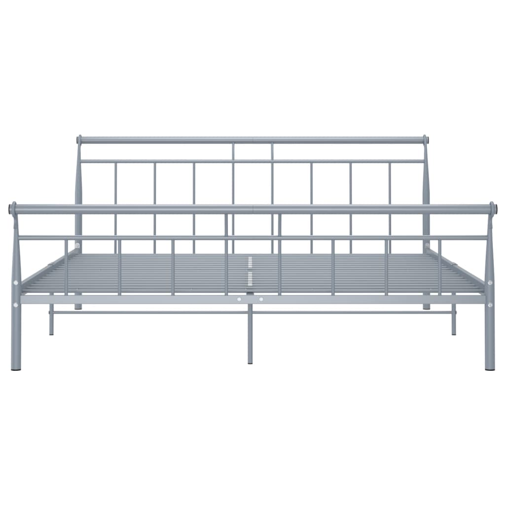 vidaXL Cadre de lit sans matelas gris métal 200x200 cm