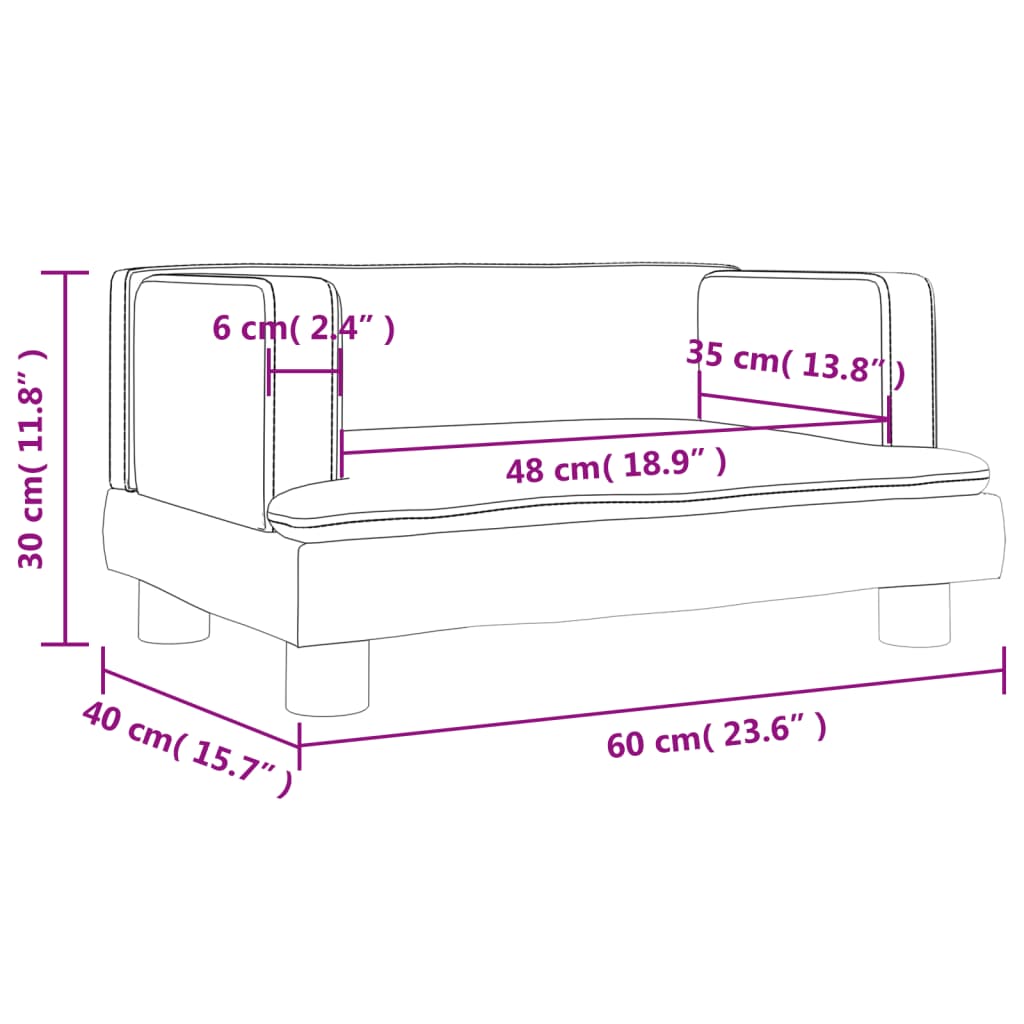 vidaXL Canapé pour enfants crème 60x40x30 cm similicuir