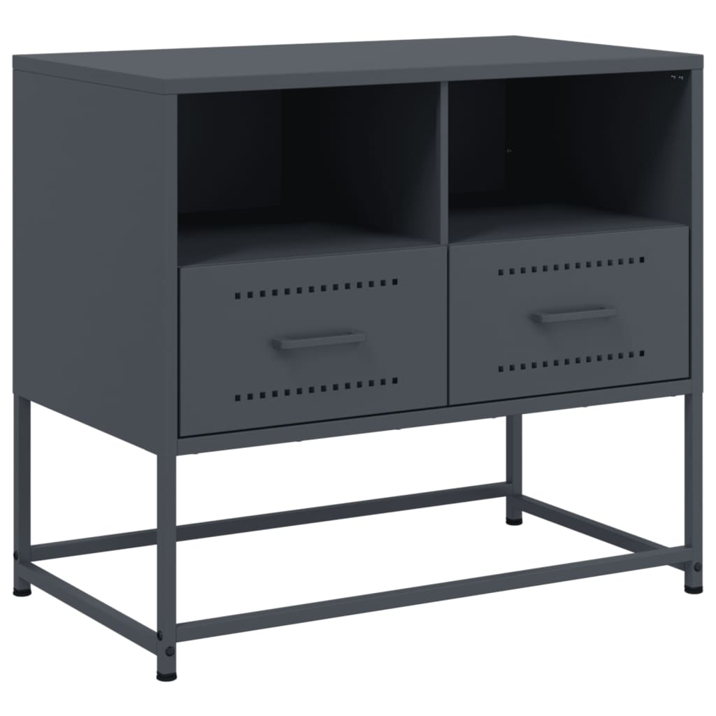 vidaXL Meuble TV anthracite 68x39x60,5 cm acier