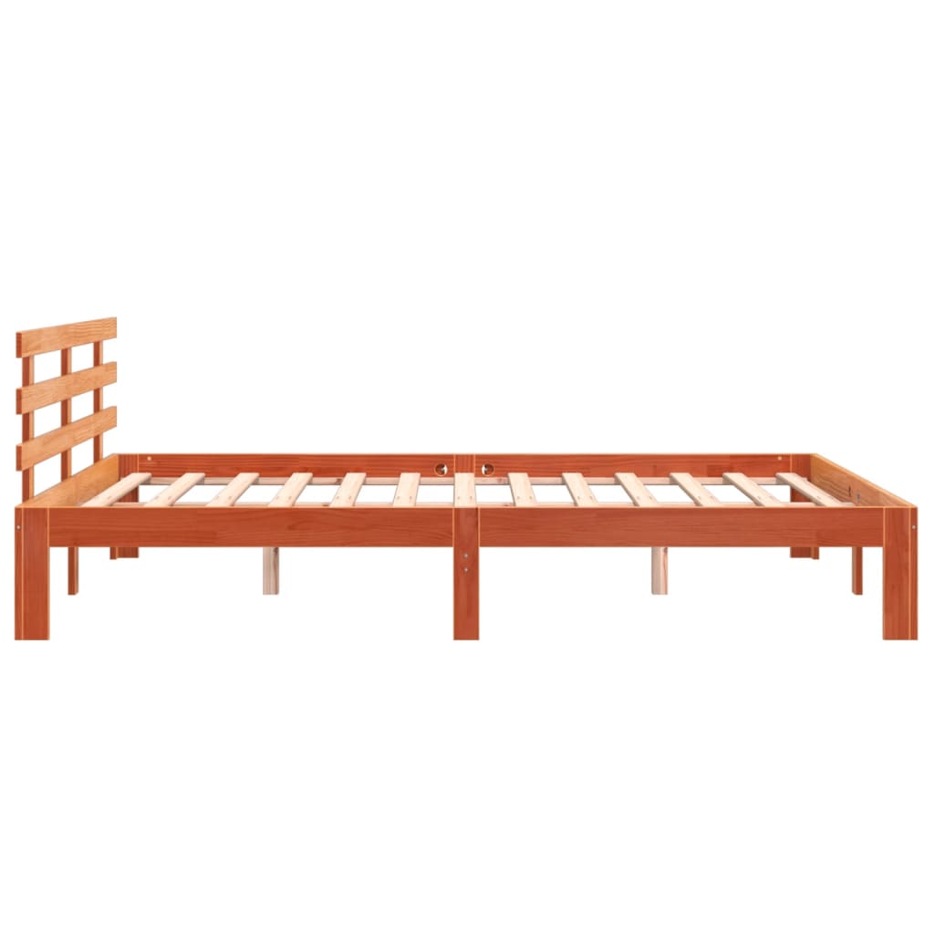 vidaXL Cadre de lit sans matelas cire marron 160x200cm bois pin massif