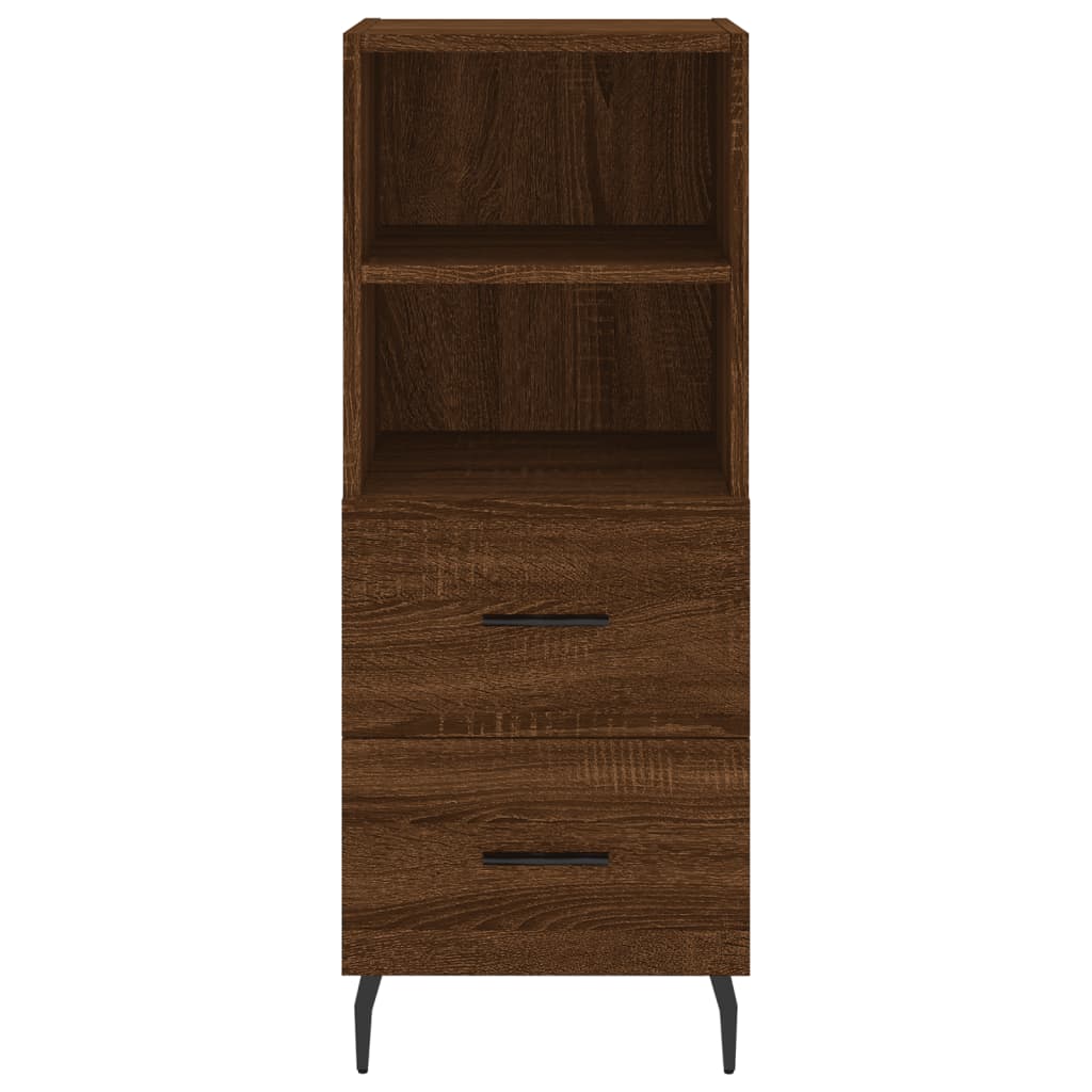 vidaXL Buffet haut Chêne marron 34,5x34x180 cm Bois d'ingénierie