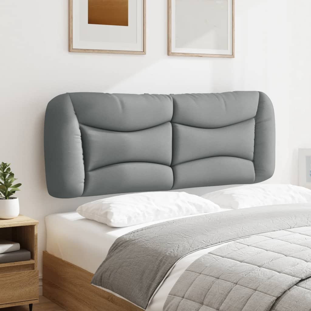 vidaXL Coussin de tête de lit gris clair 140 cm tissu