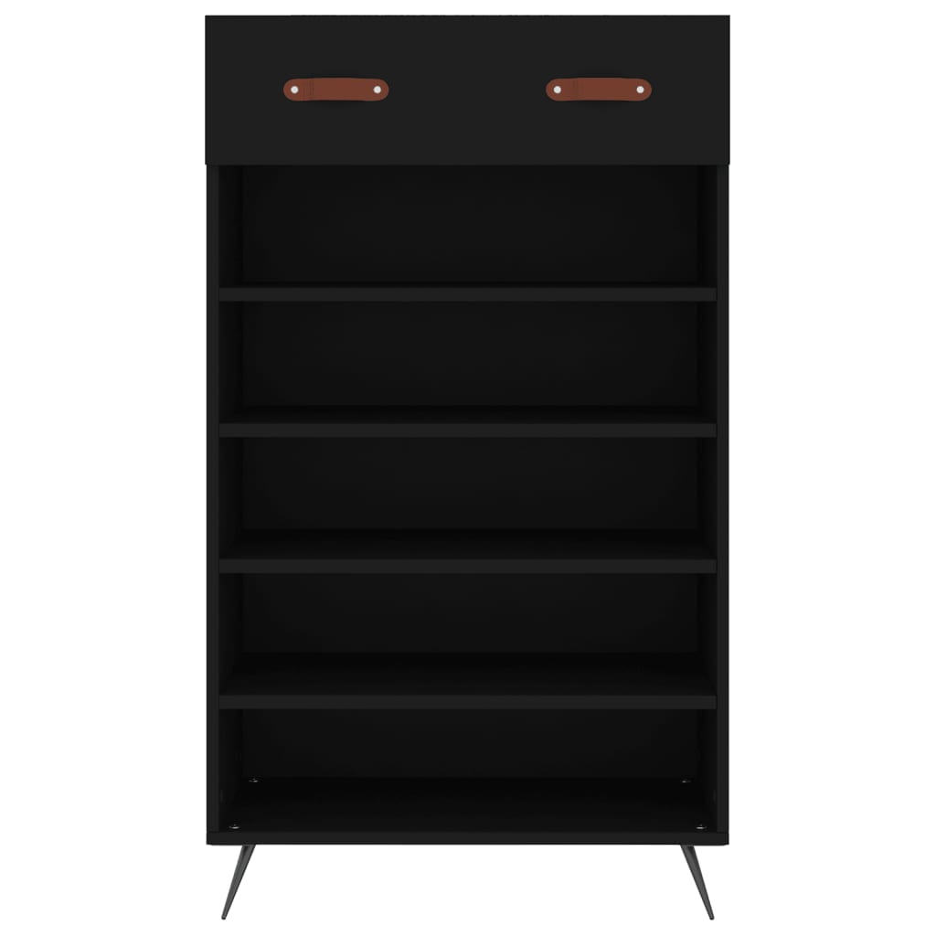 vidaXL Armoire à chaussures noir 60x35x105 cm bois d'ingénierie