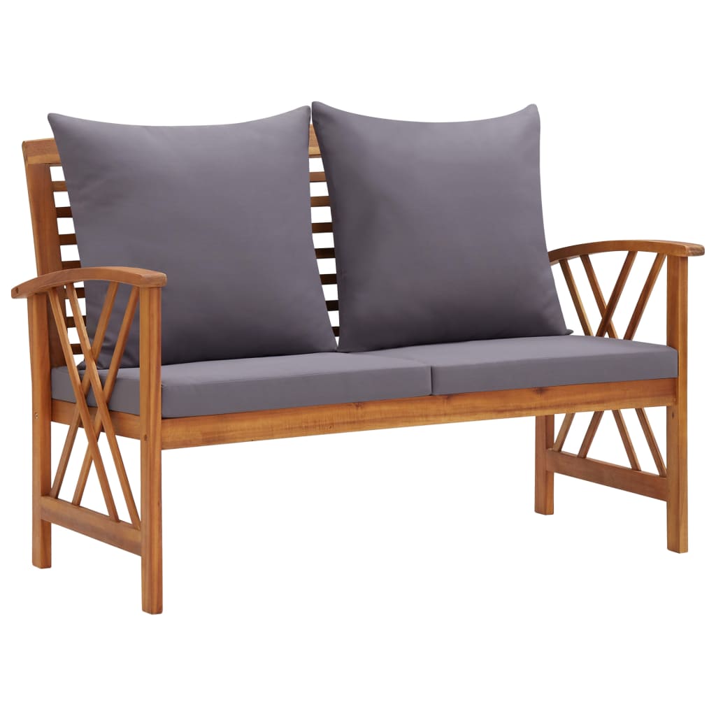 vidaXL Salon de jardin 3 pcs avec coussins Bois d'acacia massif