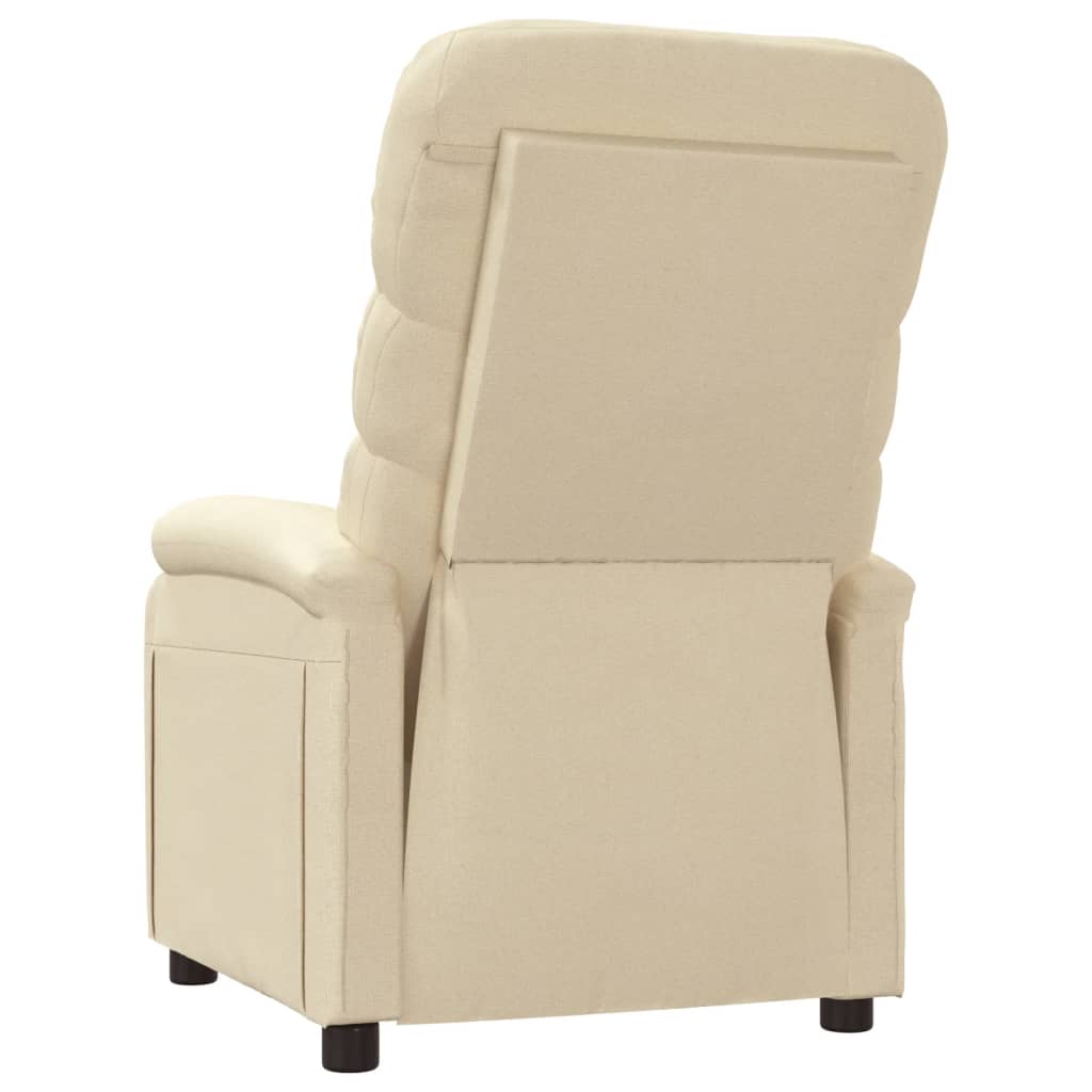 vidaXL Fauteuil inclinable Crème Tissu